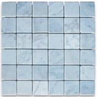 2x2 Carrara White Tumbled Marble Mosaic